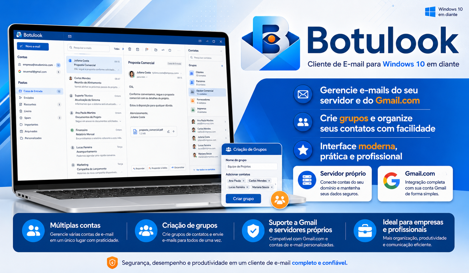 Botulook — Cliente de E-mail Profissional para Windows