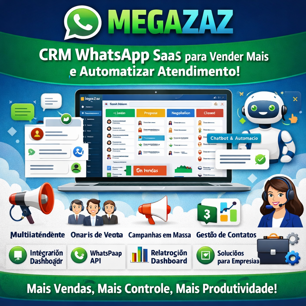 Megazaz Script CRM completo de atendimentos megazaz